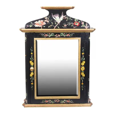 Black Lyre Bird Design Wall Unit