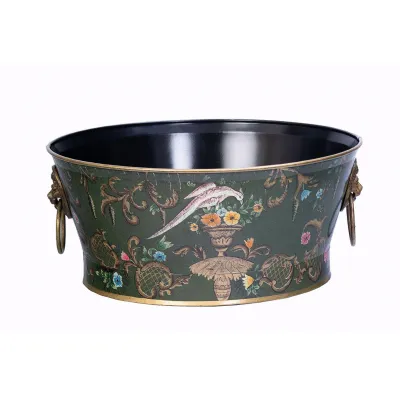 Green Fountain Design Round Bowl with Handles