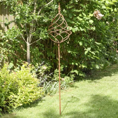 Rusty Iron Sphere Ball Garden Sculpture
