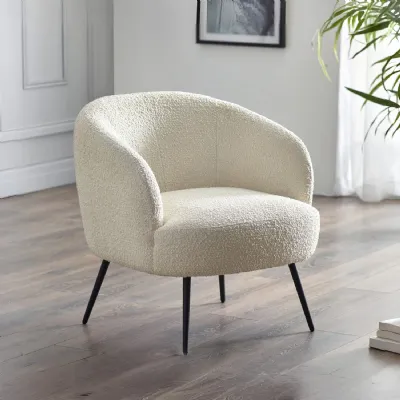 Gigi Boucle Accent Chair Ivory