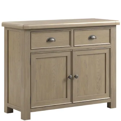 Farmhouse Style Solid Oak Wood 2 Door 2 Drawer Standard Sideboard