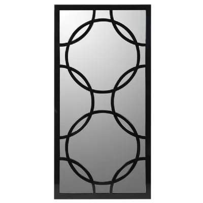 Blk Circle In Rect Mirror