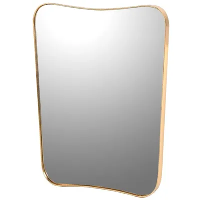 Shaped Rect Gld Frame Mirr