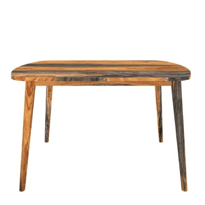 Scandinavian Grey and Rosewood Finish 4 Seater Dining Table 135 cm