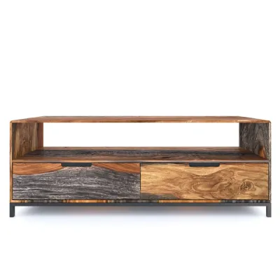 Modern Two Tone Sheesham Wood Plasma TV Unit