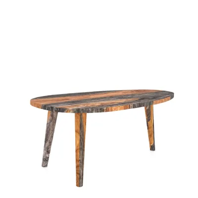 Scandinavian Grey and Brown Sheesham Wood Coffee Table