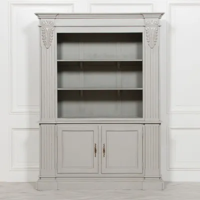 Large Grey Open Bookcase