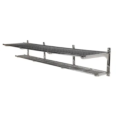 Chrome 2 Tier Wall Storage Rack