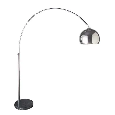 Retro Modern Large Extending Chrome Floor Lamp With Marble Base