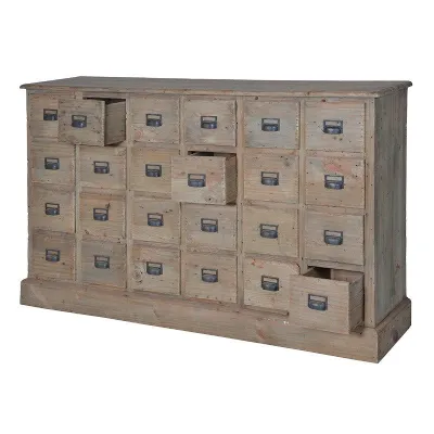 Large Reclaimed Pine 24 Drawer Apothecary Merchant Chest of Drawers