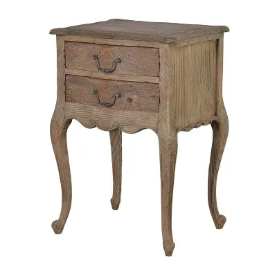 Old Stripped Pine 2 Drawer Bedside