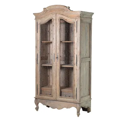 Reclaimed Pine Wired 2 Drawer Armoire
