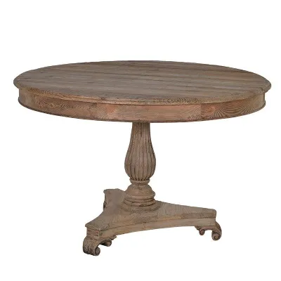 Reclaimed Pine Drum Top Large Round Dining Table