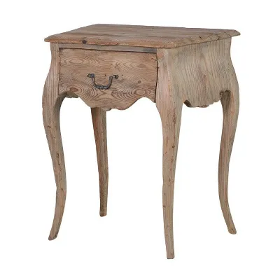 Reclaimed Pine Bedside Lamp Table With 1 Drawer