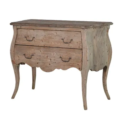 Reclaimed Pine 2 Drawer Plain Chest of Drawers