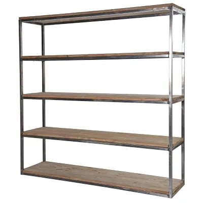 Reclaimed Pine Metal Large Open Shelf Unit