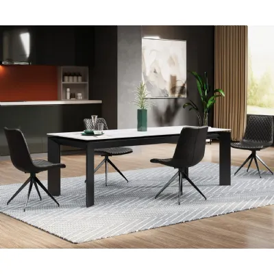 Modern Argento Grey Ceramic Top 6 to 8 Seater Extending Dining Table