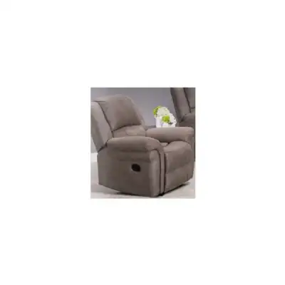 Glossop Dark Taupe Leather Air Fabric Manual Reclining Armchair