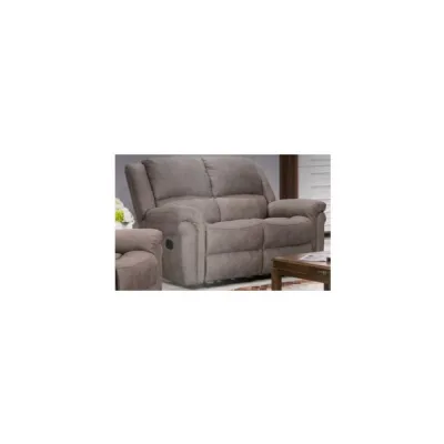 Glossop Dark Taupe Leather Air Fabric 2 Seat Manual Reclining Sofa