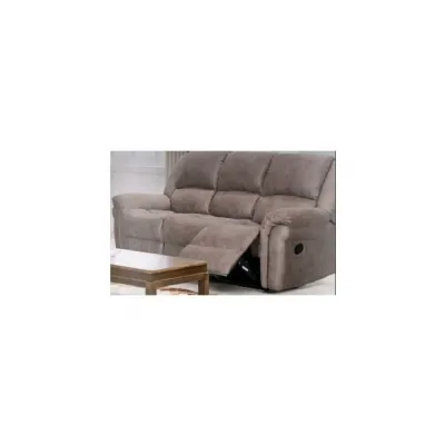Glossop Dark Taupe Leather Air Fabric 3 Seat Manual Reclining Sofa