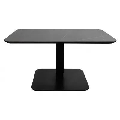 Matt Grey Marble Effect Lift Top Coffee Table Metal Base
