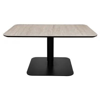 Matt Beige Marble Effect Lift Top Coffee Table Metal Base