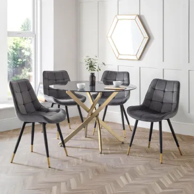 Set Of 2 Hadid Dining Chairs Grey