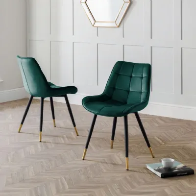 Set Of 2 Hadid Dining Chairs Green