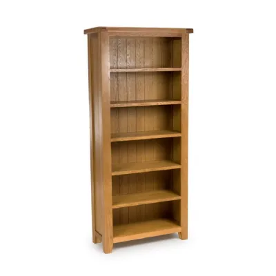 Oak 185cm Tall Open Bookcase