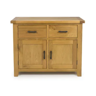 Solid Oak Small Sideboard with 2 Doors