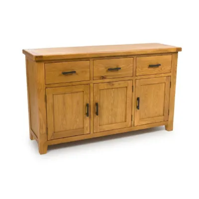 Solid Oak Large 3 Door Sideboard