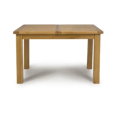 Solid Oak Lacquered Finish Extending Dining Table