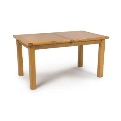 Solid Oak Natural Rectangular Extending Dining Table