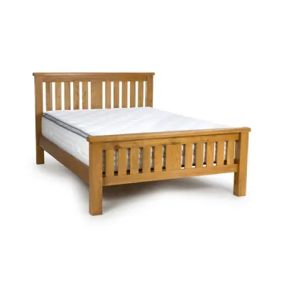 Solid Oak Double Slatted Bed Frame