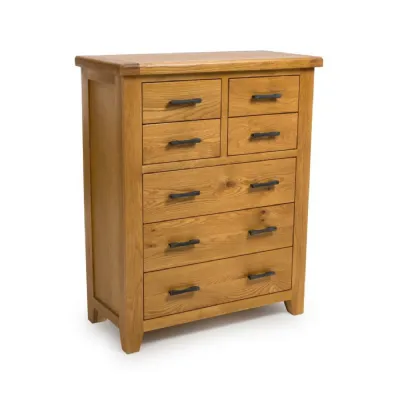 Lacquered Oak 4 Over 3 Chest of Drawers