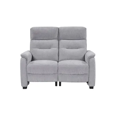 Light Grey Fabric Power Recliner 2 Seater Sofa