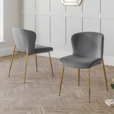Set Of 2 Harper Dining Chairs Grey