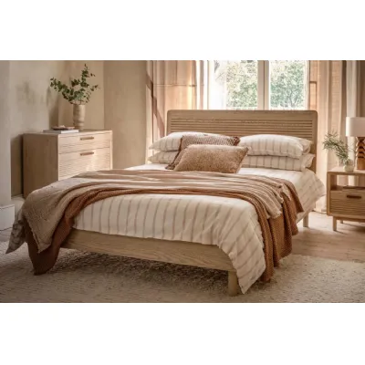 Oak 5ft King Size 150cm Bed Grooved Headboard