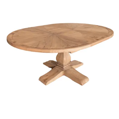 Traditional Oak Round 150 to 200cm Extending Dining Table