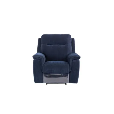 Blue Fabric Electric Power Recliner Armchair