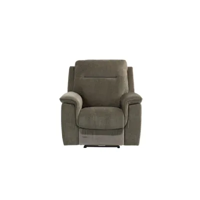 Green Herringbone Fabric Electric Power Recliner Armchair