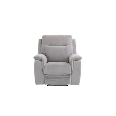 Grey Herringbone Fabric Electric Power Recliner