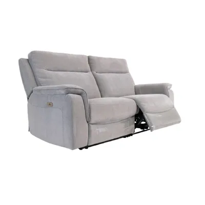 Grey Fabric 3 Seater Electric Recliner Sofa with USB Charger