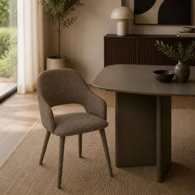 Hazel Upholstered Dining Chair (set Of 2) Taupe Textured Fabric