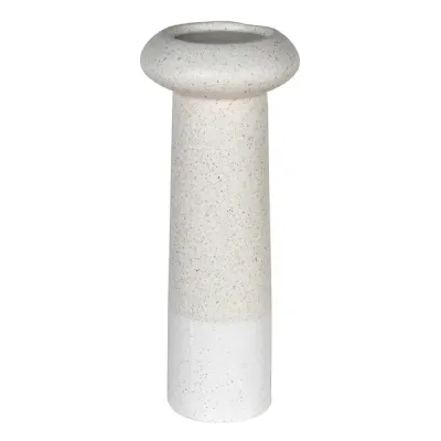 Large Off White Speckled Ceramic Candle Holder