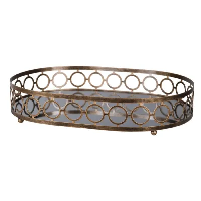 Gold Mirror Circle Tray