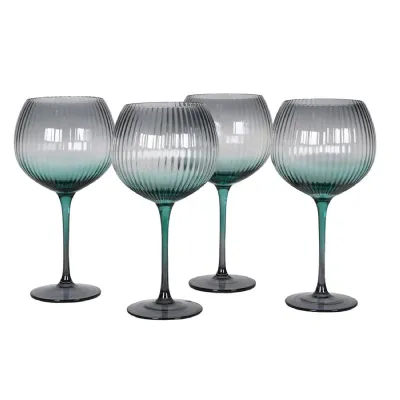 Set of 4 Emerald Gin Glasses