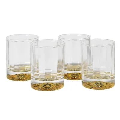 Set of 4 Gold Lionhead Tumblers
