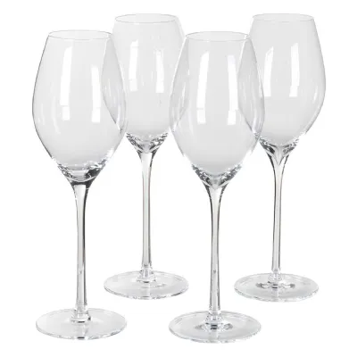 Set of 4 Crystal White Wine Glasses