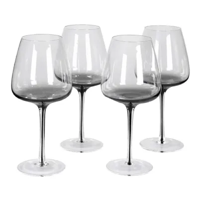 Set of 4 Smokey Red Wine Glasses